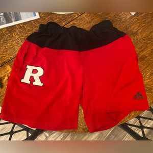Adidas Rutgers team-issue training shorts